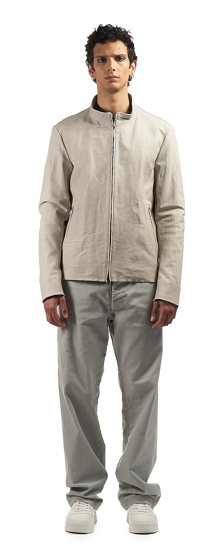 DANIELE BASTA LEATHER AND SILVER JACKET 